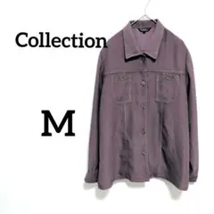 Collection 長袖シャツ パープル Mサイズ　羽織