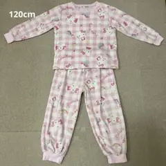 ハローキティ 長袖パジャマ 裏起毛 上下セット 120cm 女の子