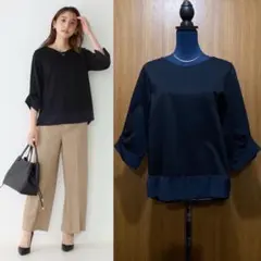 美品✿COUP DE CHANCE【手洗い可】異素材ドッキングのカットソー