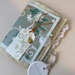 ㉘ジャンクジャーナル土台チャーム付【シャビー/ビンテージ調】薄グリーン