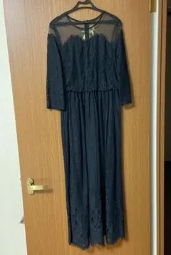 トロワズィエムチャコ　レース　ロングワンピース　M ブラック　お呼ばれ