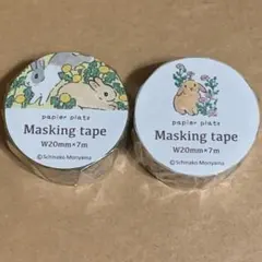もりやましなこ タンポポとうさぎ ・ 花うさぎ マスキングテープ　2種類セットのサムネイル