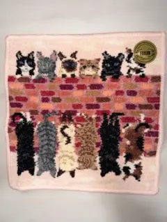 FEILER 猫デザイン ハンカチ ピンク