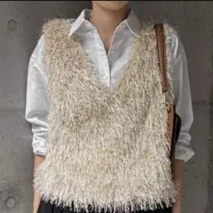 シーイン！新品未使用！ベージュ フリンジ ベスト