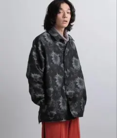 90s〜00s 古着 アシンメトリー切替 エスニック柄シャツ 長袖 メンズL
