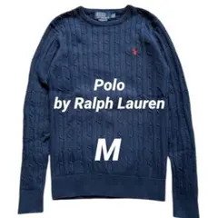 美品✨Polo Ralph Lauren ネイビー ケーブルニット M コットン