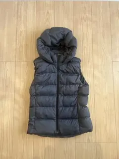 【美品】UNIQLO フード付き（取り外し可能）グレー ダウンベスト　Lサイズ
