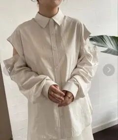 【LOWRYS FARM】 メニウェイスリットシャツ ロングスリーブ