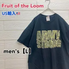 ●T484【US輸入】フルーツオブザルーム Tシャツ ブラック系 メンズ【L】