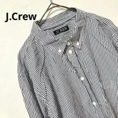 J.Crew ピンストライプ　シャツ メンズ【L】ボタンダウン 長袖 ネイビー