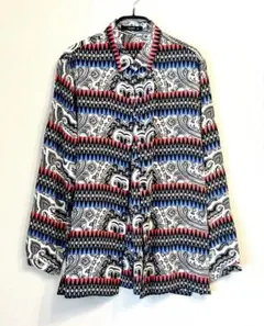 【未使用】ETRO エトロ シルク シャツ ブラウス ペーズリー 高級品のサムネイル