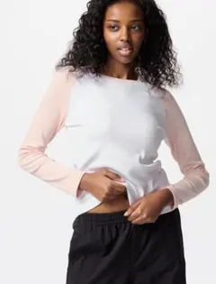 UNIQLO ソフトリブT クルーネックT トップス ピンク