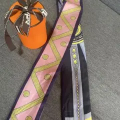 HERMES エルメス ツイリー アルネ・ドゥ・クール ハート オレンジ赤系