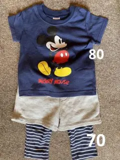 ミッキー　Tシャツ GAPズボン　2点セット　美品　男の子　女の子　70 80