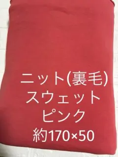 ニット生地 裏毛 スウェット ピンク 無地