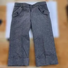 グレー ワイドパンツ ボタン付きポケット　ウエスト64