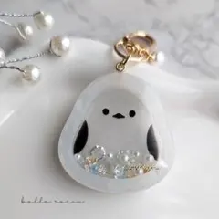 レジン シマエナガ シャカシャカキーホルダー 【訳あり】