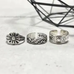 【大人気！】 リング3点セット シルバー ヴィンテージ メンズ 唐草 古着