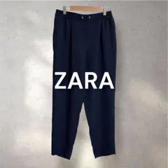1032 ZARA テーパードパンツ ネイビー イージーパンツ オフィス L相当のサムネイル