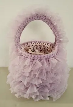 ハンドメイド フェアリア フリルバッグ オールドローズ