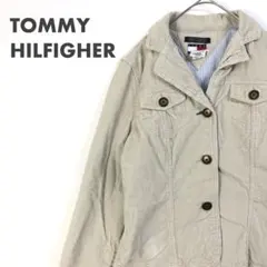 2850 トミー　ジーンズ　コーデュロイジャケット　ロゴ　タグ　ベージュ