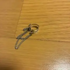 シルバー チェーン付きイヤーカフ
