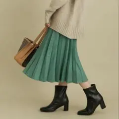 Vis ビス　 スカート　グリーン　メランジプリーツスカート　Sサイズ