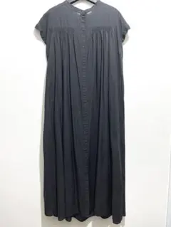 美品 Simplicite 黒ロングワンピース フレンチスリーブ