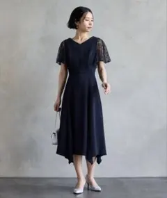 AIMER 割線サテン×ラッセルレースハイウエストタイトドレス - メルカリ
