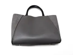 グレー 合成皮革 スエード ハンドバッグ