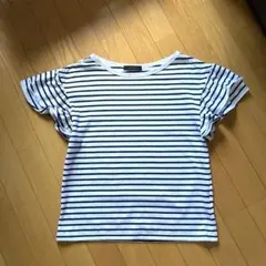 ボーダー フリル袖 Tシャツのサムネイル