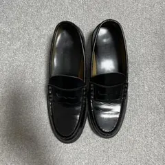 Haruta ブラックレザー ローファー 26cm