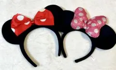 【美品】ミニーカチューシャ2個セット