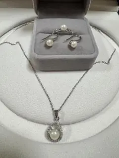 天然淡水本真珠 ネックレス ピアス リング 4点セット 新品未使用