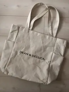 DEAN & DELUCA ベージュトートバッグ サイドポケット付