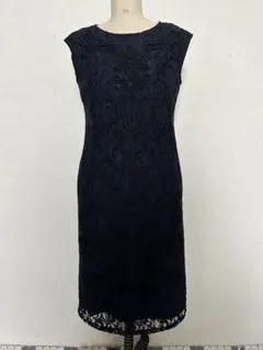 イギン　ノースリーブ　ドレス　ネイビー　刺繍　ビーズ