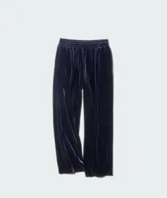 ユニクロ ソフトベロアイージーパンツ M ネイビー