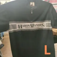 HARDY AMIES ブラックストライプポロシャツ