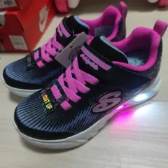Skechers Light Up スニーカー ブラック/ピンク 19.0