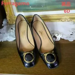 Salvatore Ferragamo　美品　ガンチーニ パンプス　黒 6D