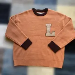 LOGAN Knitting Mills オレンジニットセーター L刺繍