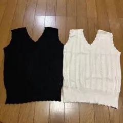 Wakamatsu様専用フィフス　サマーニット　ブラック　ホワイト　タンクトップ