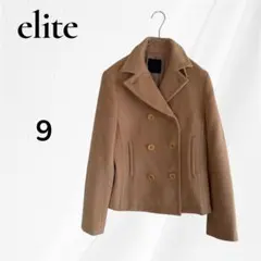 elite エリート ピーコート ショートコート　M　 9 ベージュ　アンゴラ混