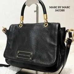 【美品】マークジェイコブス ハンドバッグ ショルダー 2WAY レザー　黒
