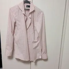 TK MIXPICE オレンジチェック長袖シャツ M