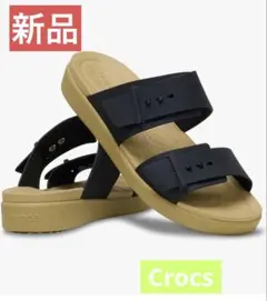新品Crocs ユニセックス大人ブルックリンバックル ロウサンダル サイズＷ10のサムネイル