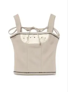 andmary Luca stitch tops アンドマリー ANDMARY Luca stitch tops beige アンドマリー - メルカリ