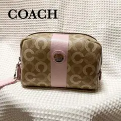 コーチ　COACH ロゴポーチ　ピンク　ベージュ