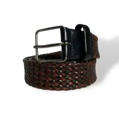 ビームス　ベルト　イタリア製　ベルト 編み込み メッシュ　ブラウン　革 195