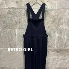 RETRO GIRL レトロガール サロペット オーバーオール ネイビー M